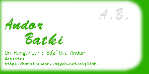 andor batki business card